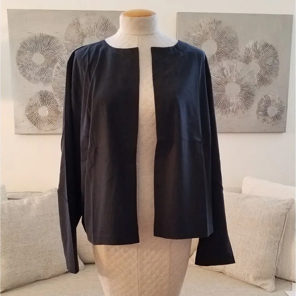 NEW Eileen Fisher Open Front Crop Jacket sz 1X - Picture 3 of 8
